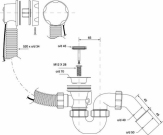MCALPINE syfon do wanny automatyczny pokrętło mosiądz pokryty chromem