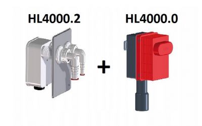Syfon podtynkowy kompletny do pralki podwójny HL4000.2 + hHL000.0