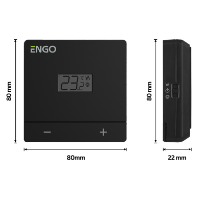 ENGO EASY230B natynkowy regulator temperatury 230V CZARNY