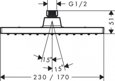 Hansgrohe Vernis Shape deszczownica 230 x 170, 1 jet chrom